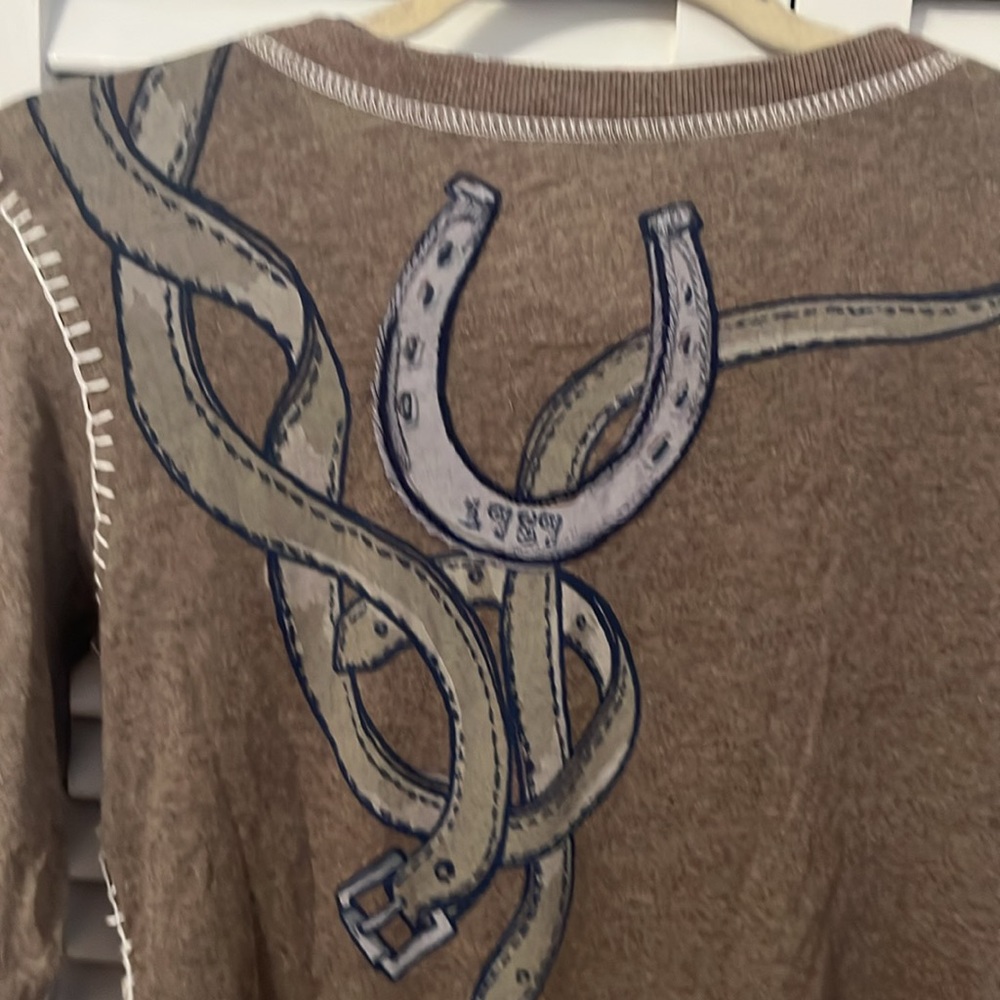 Double d ranchwear long sleeve brown tee - Picture 3 of 9